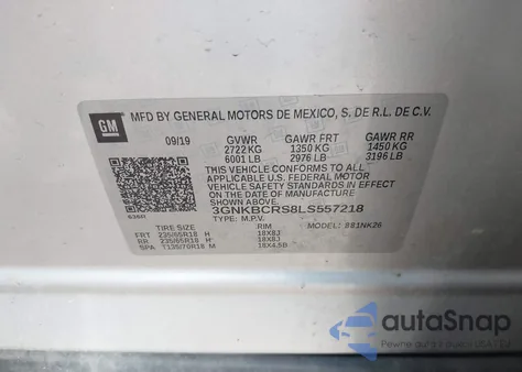 2020 Chevrolet Blazer Fwd 2Lt from USA, damaged, VIN 3GNKBCRS8LS557218